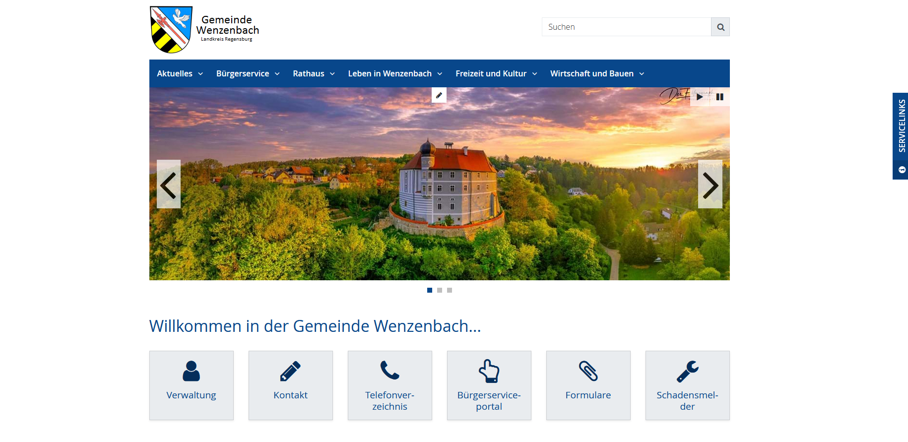 Internet Seite Gemeinde Wenzenbach